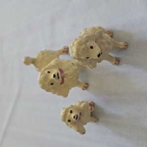 Antique Poodle resin figurines, set of three